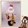 9123 12-inch electric Santa Claus with white beard and red buttons, gift package with lights, Christmas gift details Picture